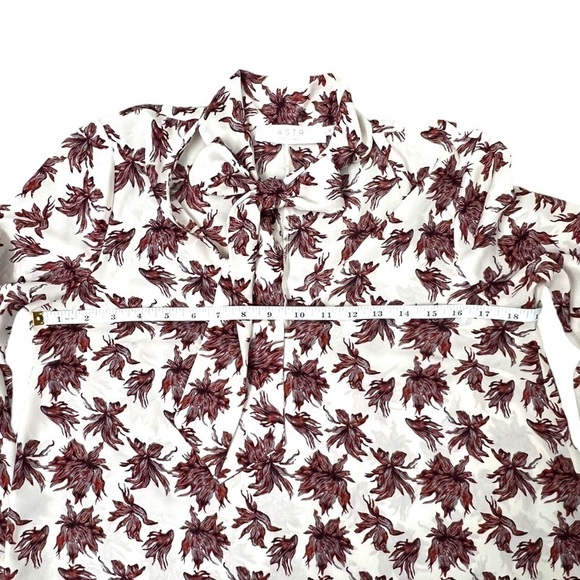 Astr The Label Long Sleeve Bow Neck Sheer Floral Top - Size XS - Picture 14 of 14